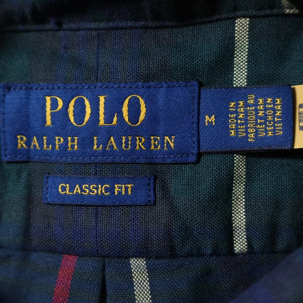 Polo Ralph Lauren Plaid Shirt Mens M Green Classic Fit Preppy Heritage $130 NWT